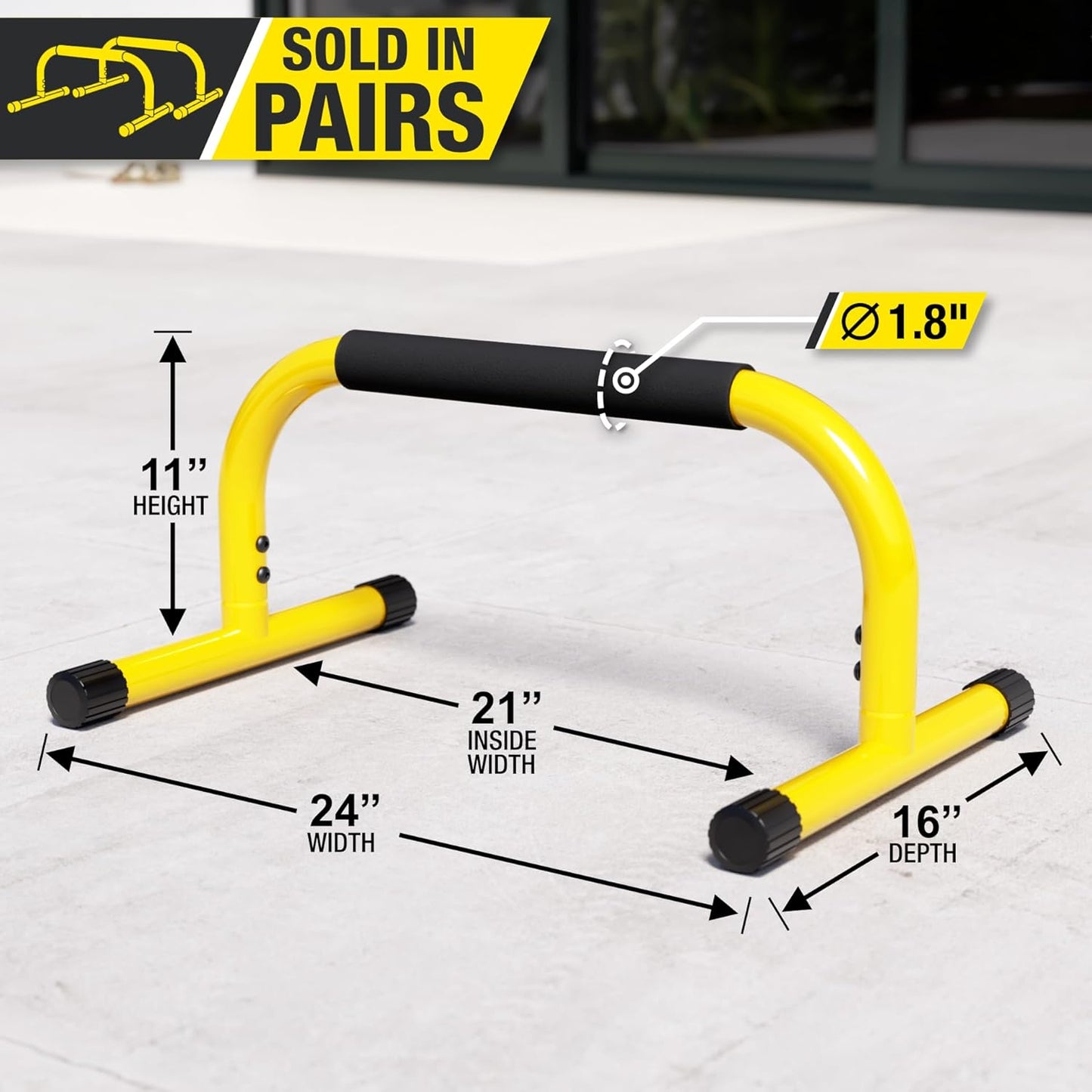 Fitness Parallette Push up Bars Dip Station Stand - Perfect for Home and Garage Gym Exercise Equipment - Gymnastics, Calisthenics, Strength Training Parallel Bars for Men and Women