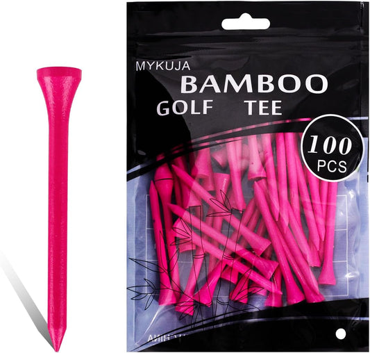 Bamboo Golf Tees Wood|Professional Multiple Colors Golf Tees 3-1/4,2-3/4,2-1/8 Inch Pack of 50/100|Golf Tee in Package